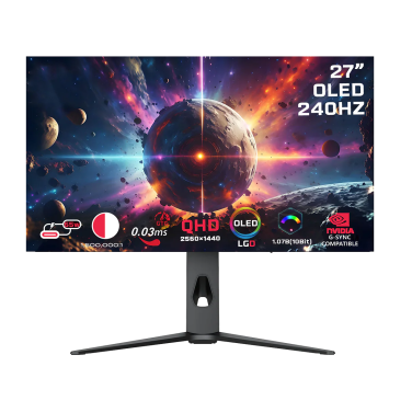GAMEON GO27OLED2K SIGNATURE X SERIES 27" OLED QHD, 240HZ, 0.03MS, HDMI 2.1, GAMING MONITOR (SUPPORTS PS5) - BLACK