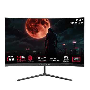GAMEON GOC24F180VA PRO SERIES 24" FHD, 180HZ, MPRT 0.5MS, HDMI 2.1, VA PANEL CURVED GAMING MONITOR (SUPPORTS PS5) - BLACK