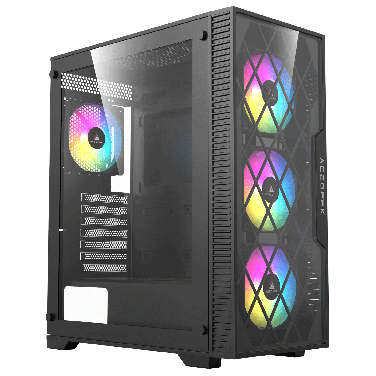 ACEGEEK DARKFATE 4 ARGB FANS BLACK