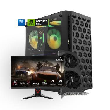 PILOT GAMING PC WITH MONITOR [INTEL I5 12400F, RTX 5060 8GB, 16GB RAM, 500GB M.2]