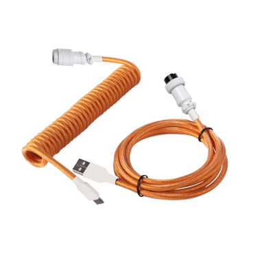 KEYBOARD COILED CABLE [ ORANGE - WHITE ]