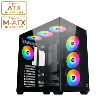 XIGMATEK AQUA V AIR BLACK 7 ARGB FANS CASE