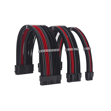 FORMULAMOD [ BLACK-RED-GREY ] SLEEVED CABLES