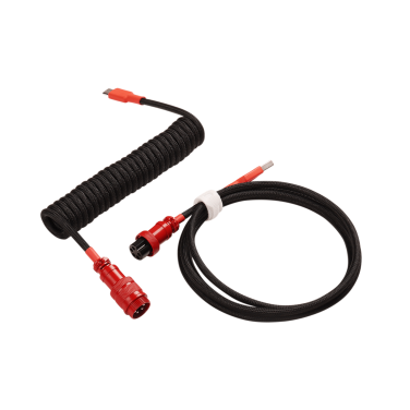 KEYBOARD COILED CABLE [ BLACK - RED  ]
