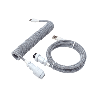 KEYBOARD COILED CABLE [ GREY - WHITE ]