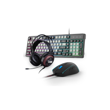 MAGEGEE GK980 WIRED MEMBRANE KB + MOUSE + HEADSET / BLACK GRAY / RGB LIGHT