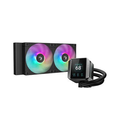 DEEPCOOL MYSTIQUE 240 BLACK A-RGB LCD SCREEN