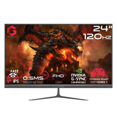 GAMEON GOES24FHD120IPS ESSENTIAL SERIES 23.8" FHD, 120HZ, MPRT 0.5MS, HDMI 2.1, FAST IPS GAMING MONITOR (SUPPORTS PS5) - BLACK