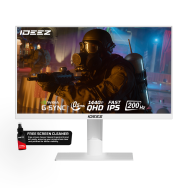 IDEEZ IDQ27200W 27′” QHD, FAST IPS, 200HZ, 0.5MS, WHITE GAMING MONITOR
