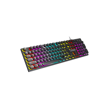 MAGEGEE MK-STORM WIRED MECHANICAL KB / RETRO BLACK / WRIST PAD / BLUE SWITCH / RGB LIGHT