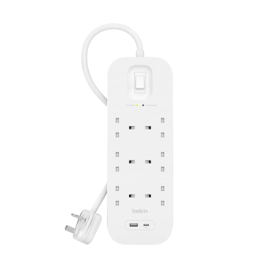 BELKIN 6-OUTLET WITH 1xUSB 1xTYPE-C POWER EXTENSION